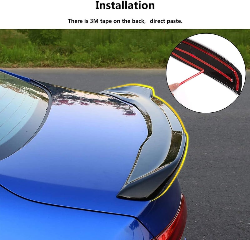 psler Trunk Spoiler Compatible with Civic Sedan 11th Gen 2022 2023 2024 2025 Lid Rear Spoiler Wing Highkick Duckbill Styling Exterior Tail Fin Bright Black - Image 3
